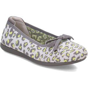 Clarks Women's Carly Hope Ballet Flat Grey Text Animal Print NEW 6.5 W